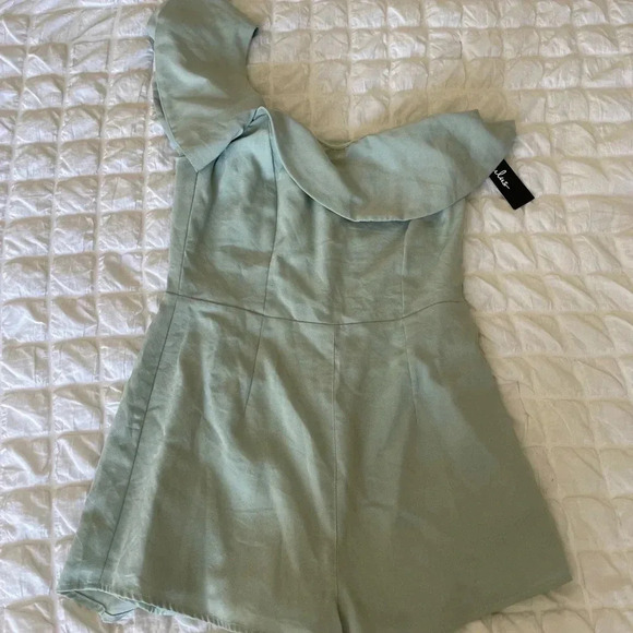Lulus butterfly effect sage green ruffle jumpsuit - Picture 5 of 12